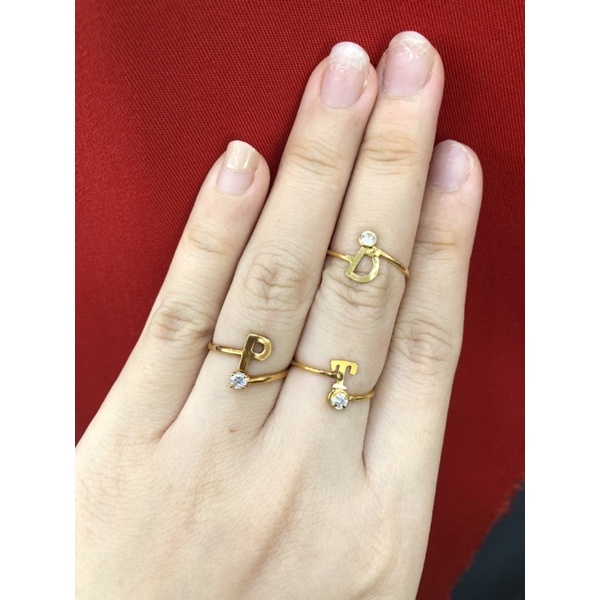 Cincin huruf lengkap emas asli 375