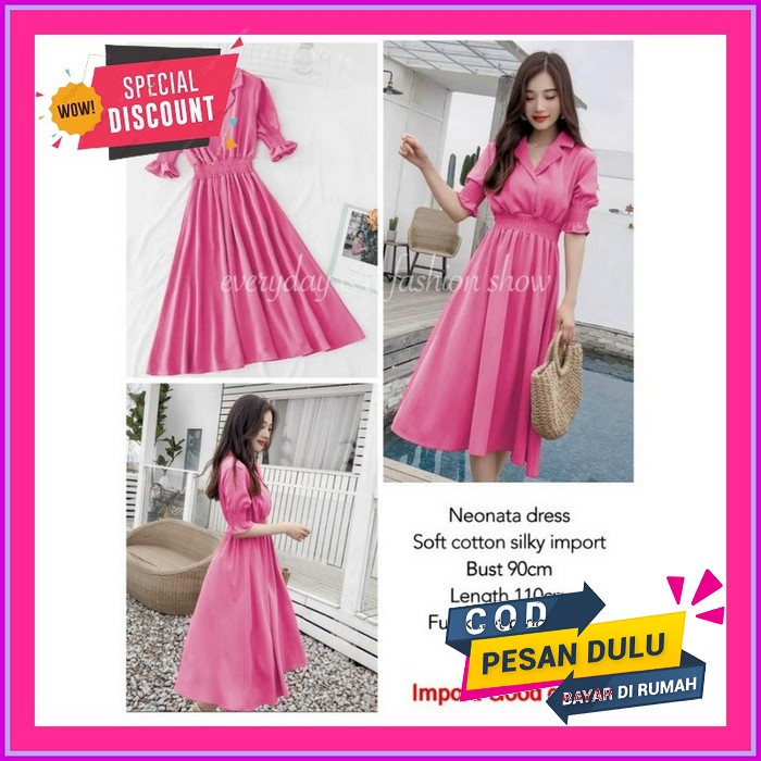 Star Brands Dress Korea Baju Pantai By Vanessa Angel Dres Korea Midi R Neonata Dress Import Pink [