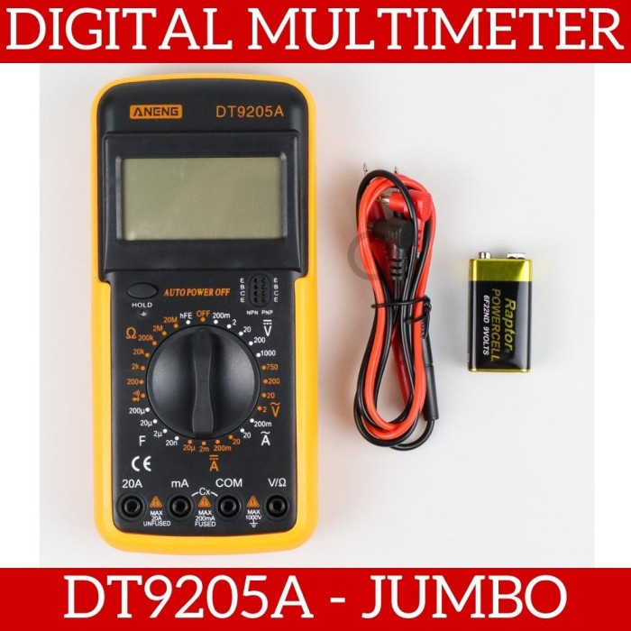 DT9205A Multimeter Avometer Voltage Digital Multi Meter Ukur JUMBO