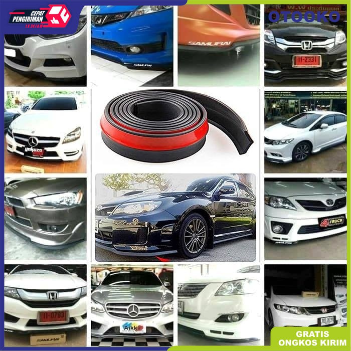 SAMURAI BUMPER LIPS HITAM POLOS Karet List Pelindung Bumper Lips Mobil Samurai Universal Bemper