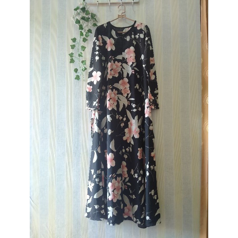 preloved gamis Monalisa - dress muslim syari motif like new bukan ditsy