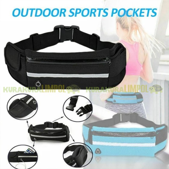 Tas Pinggang Olahraga Lari Waterproof Waist Bag Belt Running Outdoor