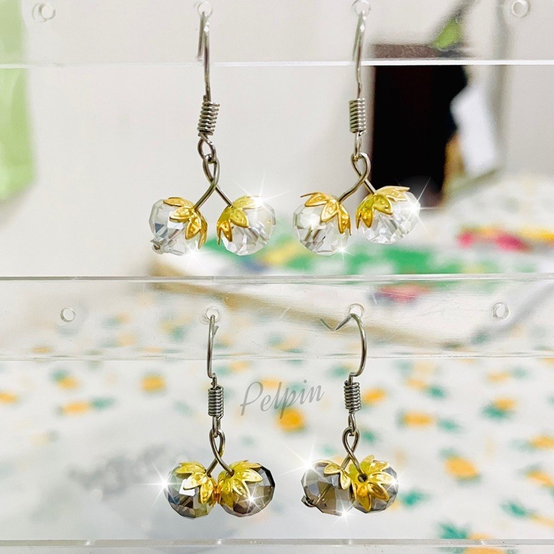 anting pearl permata fruit blink gantung anting anting stainless gantung