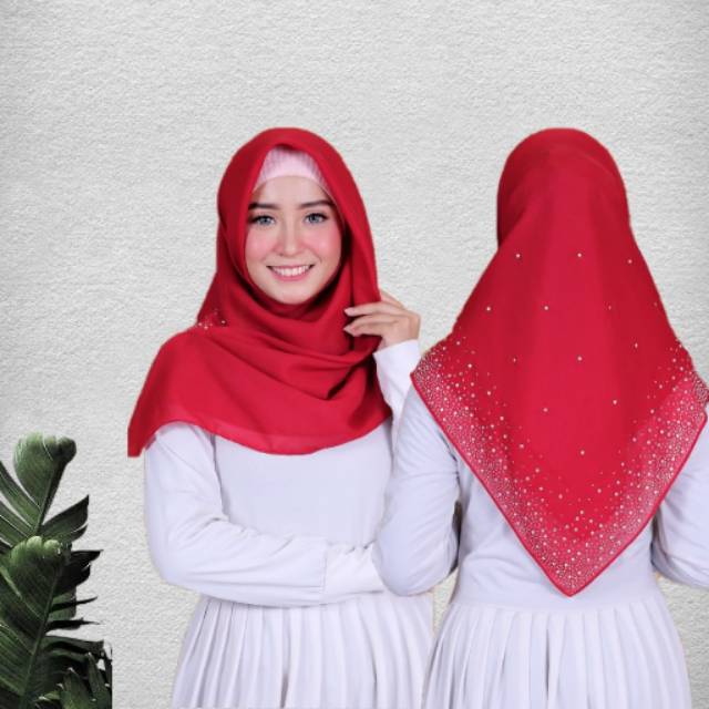 JILBAB KOTAK MOTIF | HIJAB BELLA SQUARE MOTIF PAYET | JILBAB PESTA MURAH
