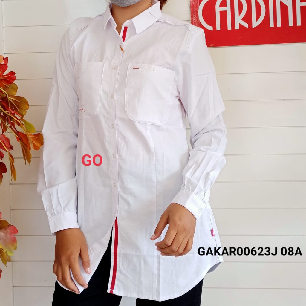 gof KYT CARDINAL GIRL KEMEJA Pakaian Wanita Atasan Kemeja Hem Casual Santai Original Lengan Panjang