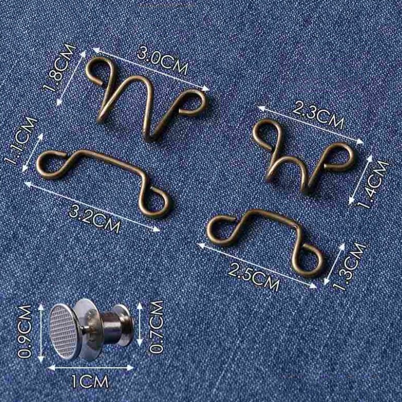 【COD】Kancing Jeans Logam Simple Adjustable Kancing Pengait Celana Panjang Desain Kait Pengecil Lingkar Pinggang Bisa Dilepas