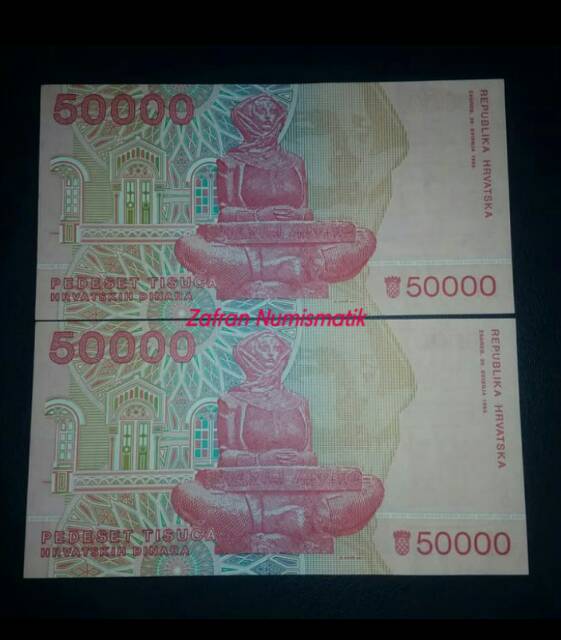 Hrvatska berapa rupiah republika 50000 dinara Croatia, Republika