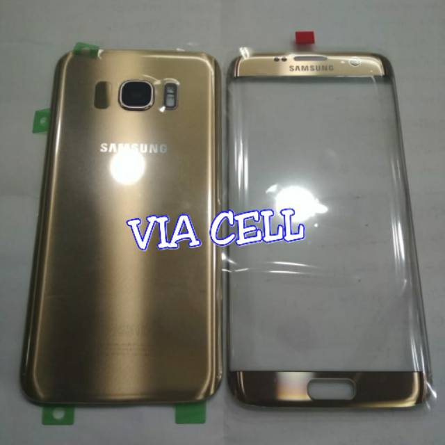 Kaca Lcd Gorilla Glass Samsung S7 Edge G935 Original Kaca Depan + Backdoor Backcover Tutup Belakang 
