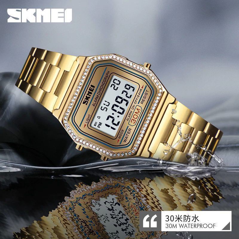 SKMEI 1474 Jam Tangan Wanita Digital Tali Stainless WATCHKITE WKOS