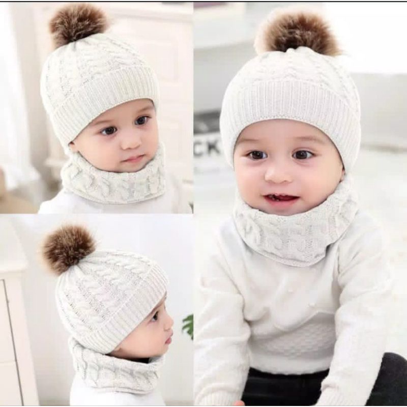 Beanie Pom kupluk anak kupluk bayi Import