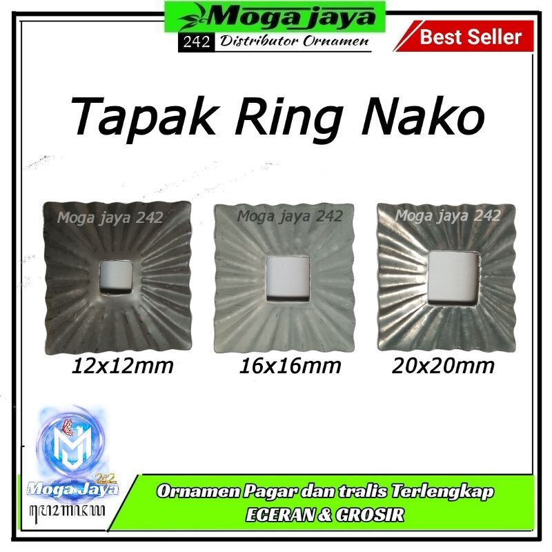 ring tapak nako ornamen tralis pintu pagar besi tempa