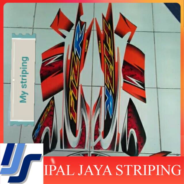 Striping stiker fiz r 2005 hitam orange