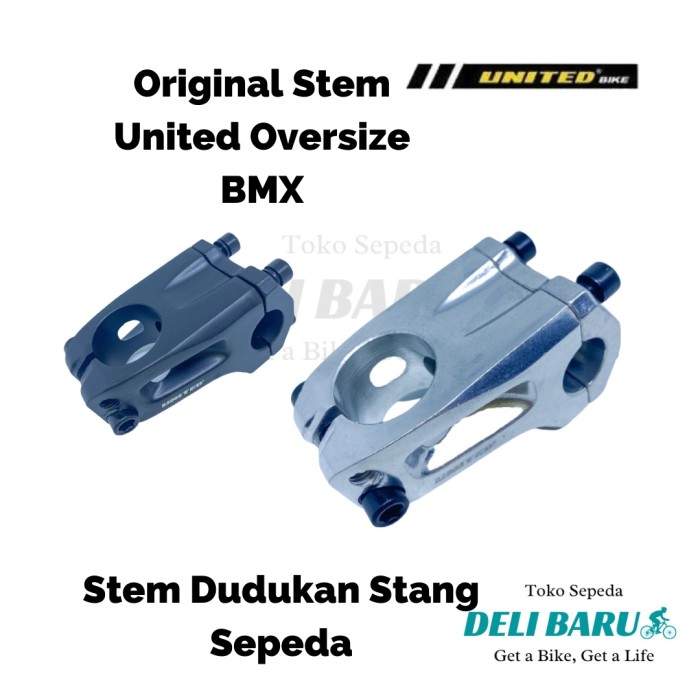 STEM DUDUKAN STANG UNITED OVERSIZE ALLOY SEPEDA BMX - HITAM