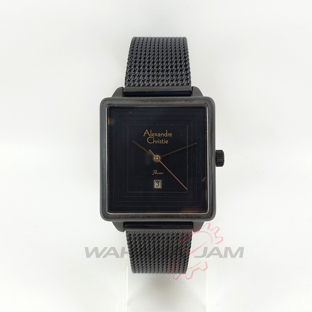 Alexandre Christie AC 2851 LD BIPBAIV / Jam Tangan Wanita AC2299 Hitam Black Rantai Pasir Kotak