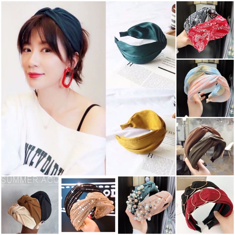 Bando Bendo-89 FASHION/Premium Bandana Simpul Twist Elastis Ala Korea Untuk Wanita