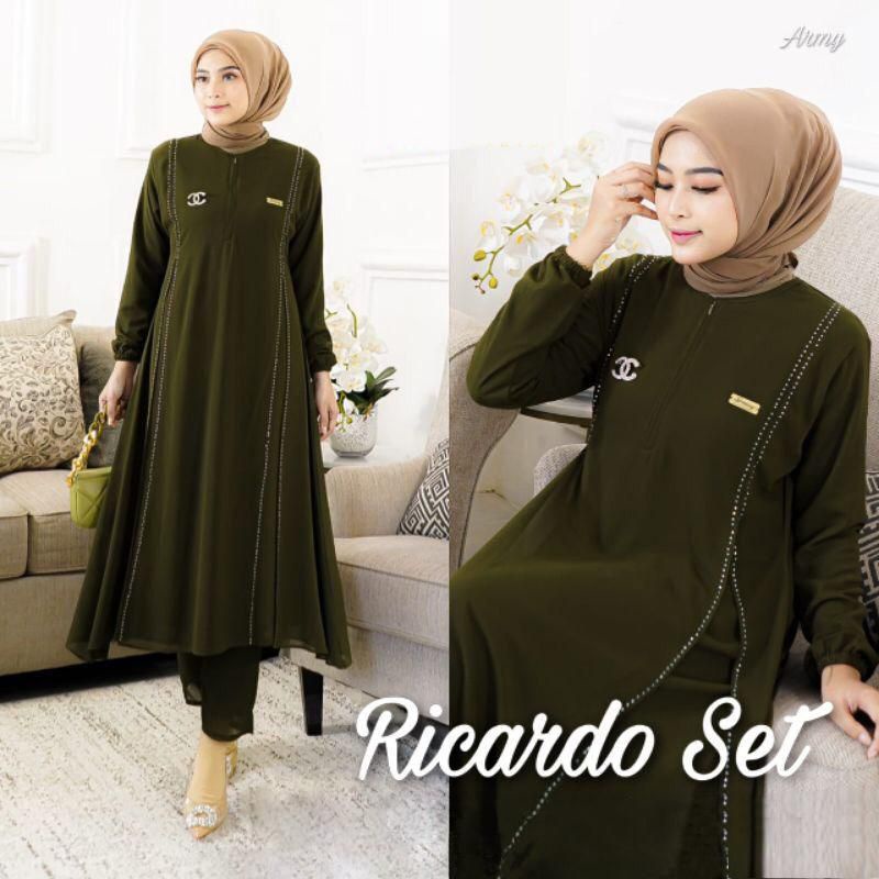 DRESS MUSLIM, baju wanita, baju stelan wanita, setelan, stelan, Baju stelan, fashion wanita, Ricardo Set,