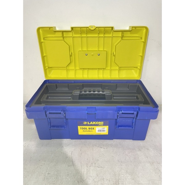 tool box lakoni pro / tool box plastik 18 inch lakoni pro / tool box kit / tool box mini / lakoni pro tool box set / tempat penyimpanan handtools / tempat penyimpanan kunci / tempat penyimpanan obeng / tool set / tool kit / tool box plastik 18 inch jetjo