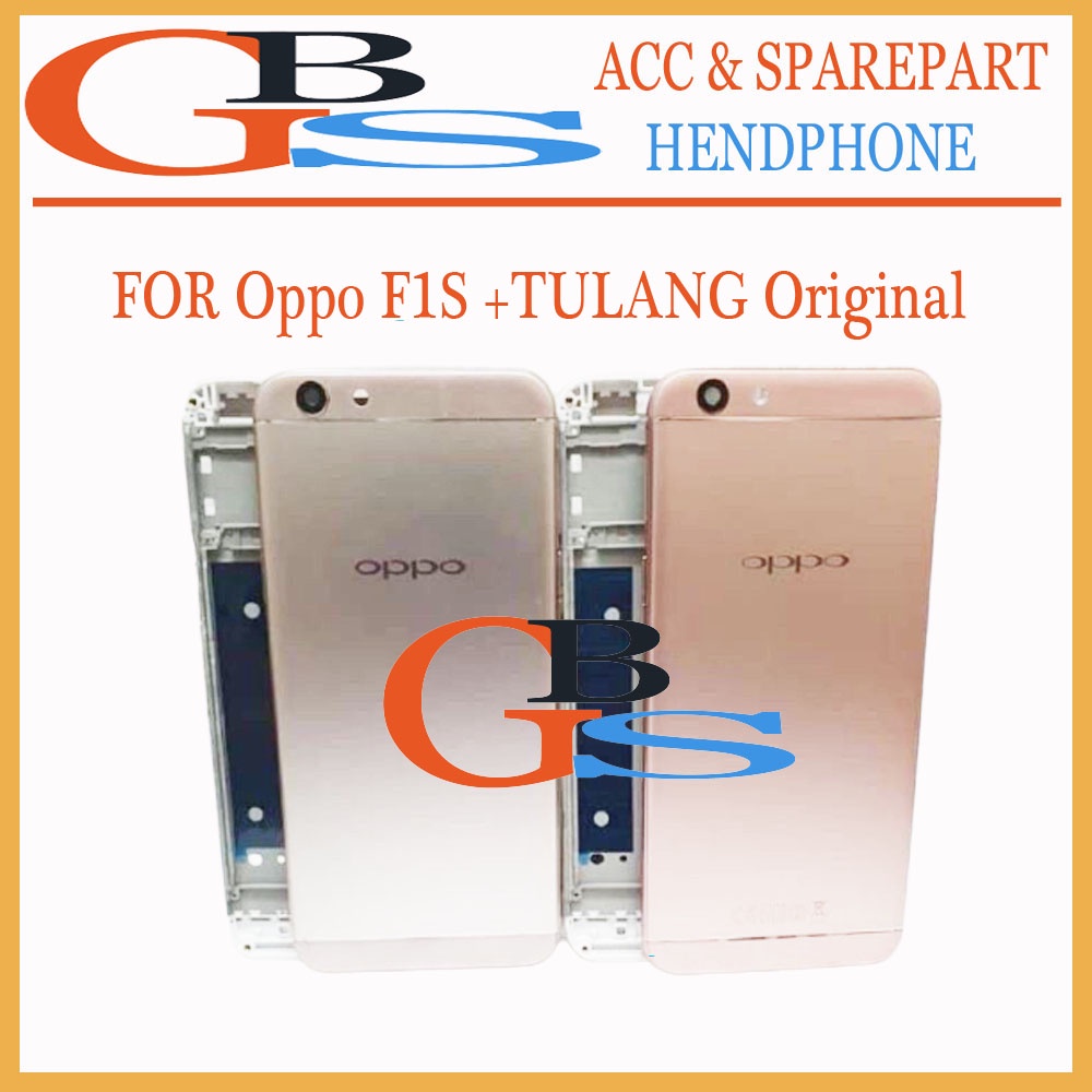 Oppo Casing Hp Fullset Original For F1s A59 Full Set Backdoor Tutup Belakang + Frame Tulang Lcd