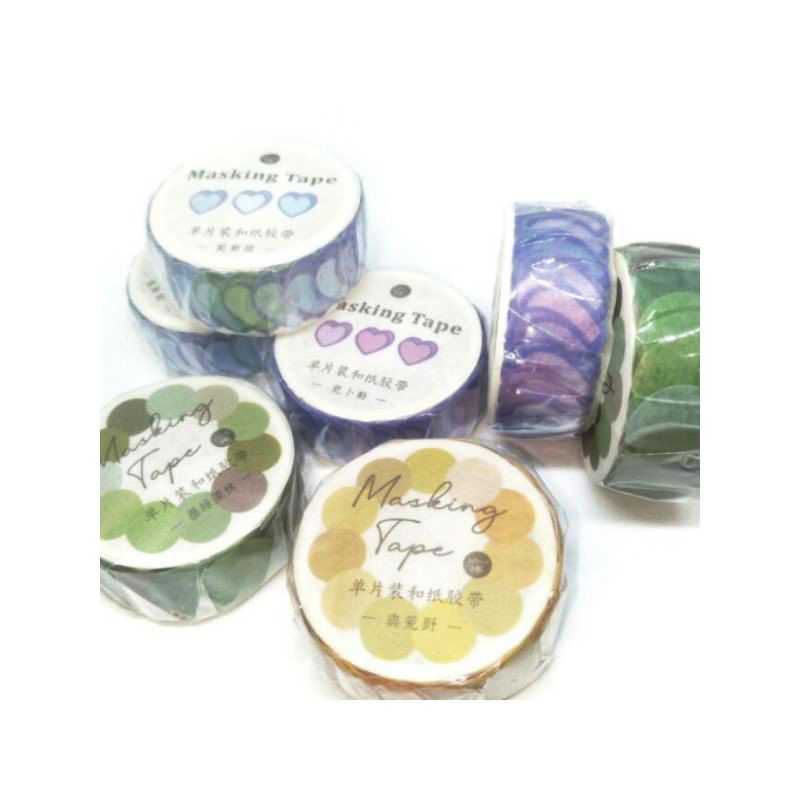 

(100pcs) Masking tape / selotip kertas motif polkadot dan love untuk dekorasi