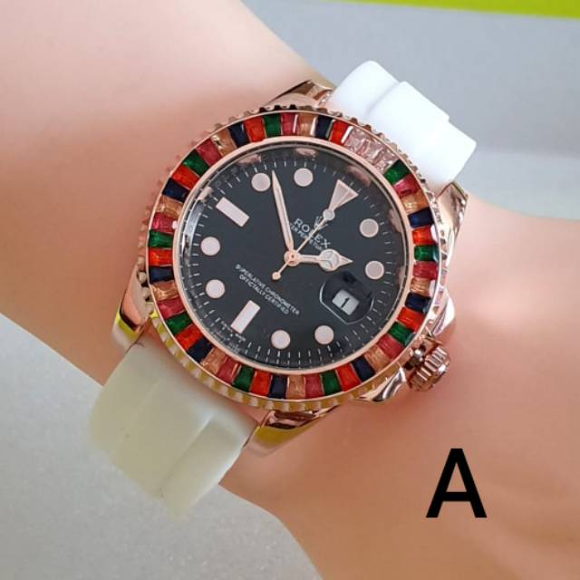 JAM TANGAN ROLEX OYSTER RUBBER TGL AKTIF SEMI SUPER