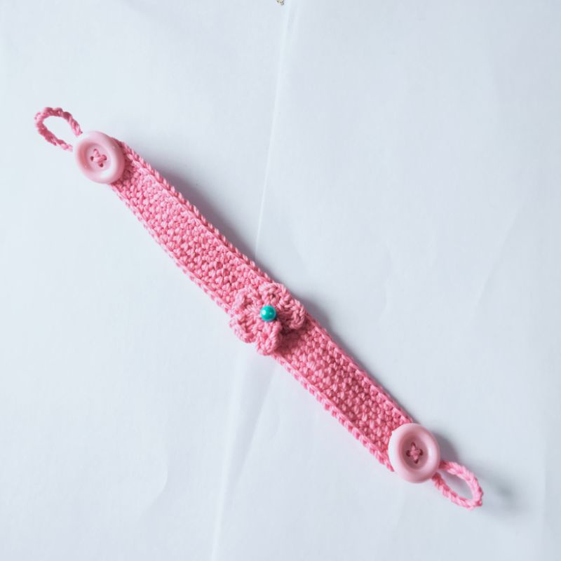 Konektor rajut bunga ditengah/konektor masker