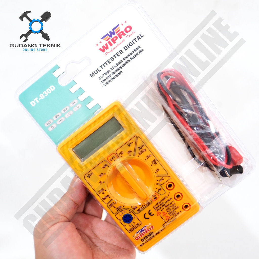 Alat Ukur Arus Listrik DIGITAL Kabel Tester WIPRO DT-830-D / Multitester Multimeter Avometer DIGITAL WIPRO DT 830 D - DT830D WIPRO