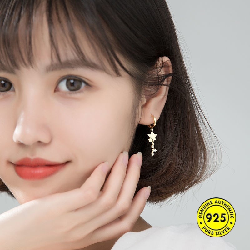 Anting Gantung Panjang Model Rumbai Bahan Silver Sterling 925 Untuk Wanita