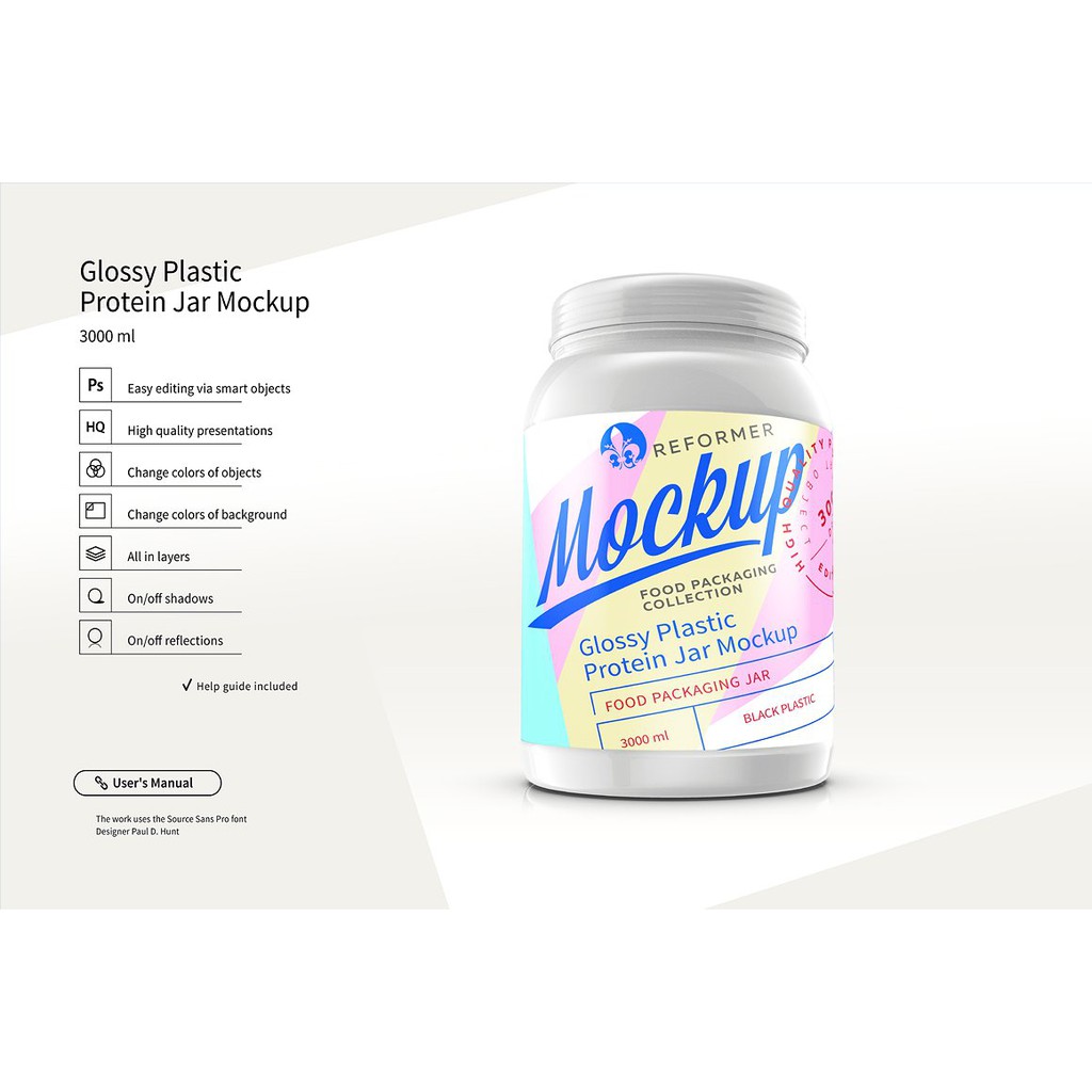 Plastic Protein Jar 2 Mock-Ups Files - Adobe Photoshop