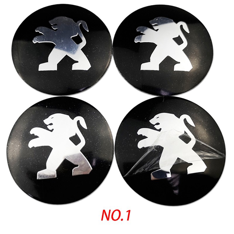 4pcs Stiker Emblem/Badge Night Knight 56mm Untuk Mobil Peugeot