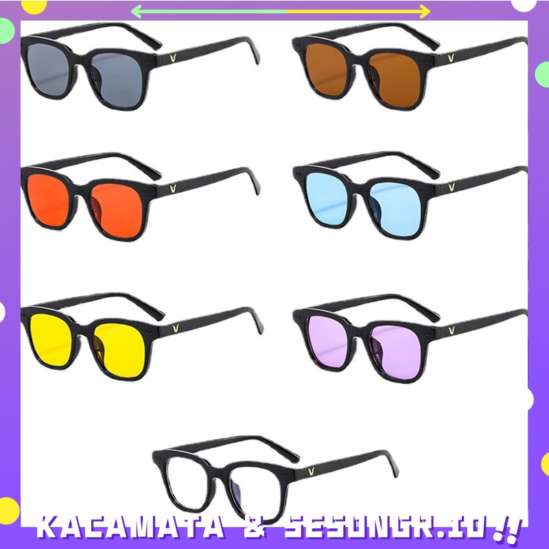 Kacamata Hitam Optik Anti Sunglass Dengan Fashion Sunglasses Warna Permen Korea Kacamata Wanita / Pria Fashion