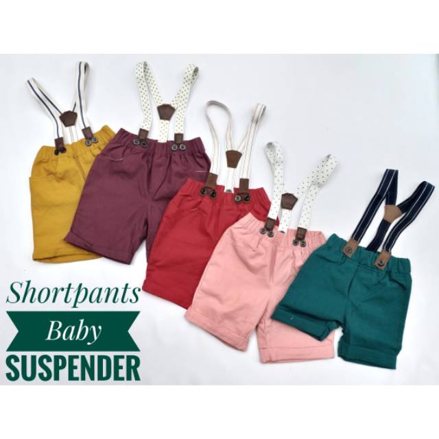  Celana  Anak  Shortpants Baby With Suspender SML 0 1 5 tahun 