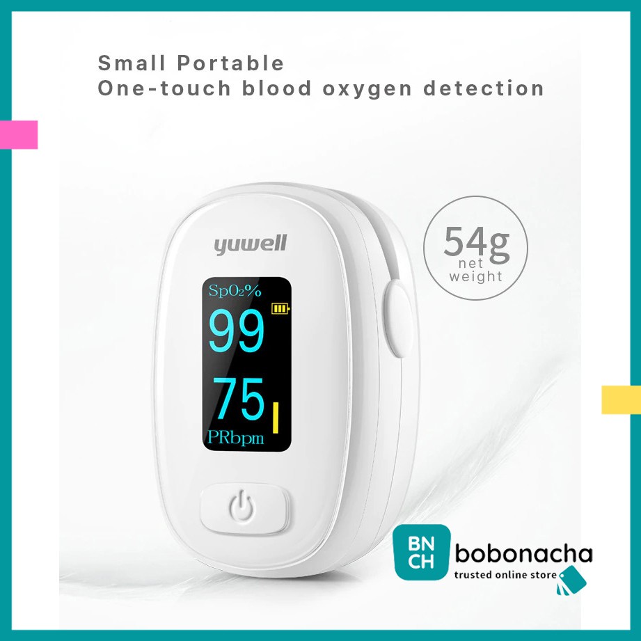 GS8 Xiao mi Yuwell Alat Pengukur Detak Jantung Kadar Oksigen Fingertip Pulse Oximeter YX306 Whi