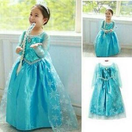  Baju  Anak  Gaun Pesta  Dress Anak  Karakter  Frozen Elsa 
