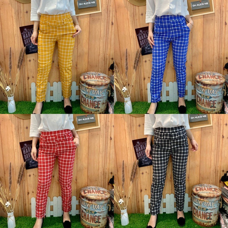 CELANA BAHAN TARTAN SQUARE COTTON STRETCH 3010