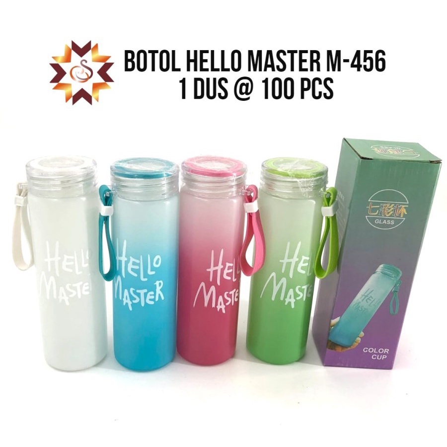 [450GRAM] LT - BOTOL MINUM KACA HELLO MASTER