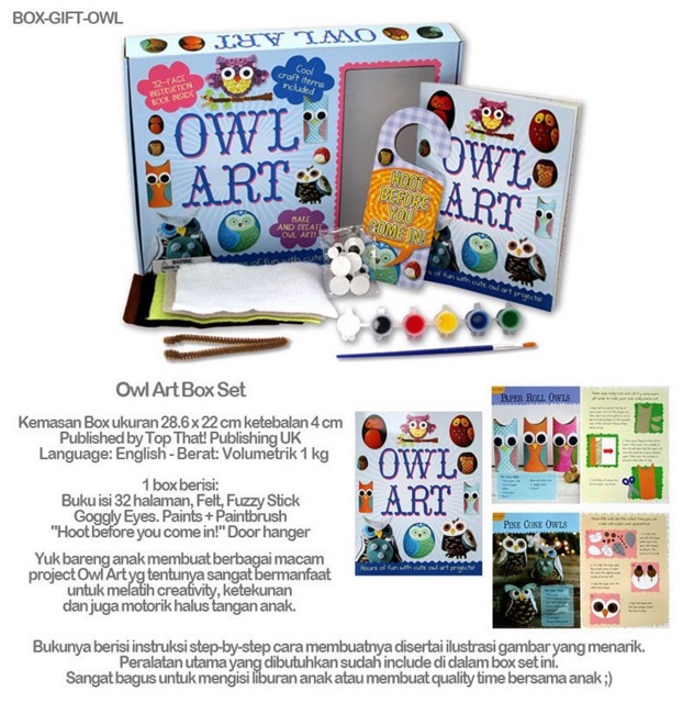 

Owl Art Box Set - Hours of Fun with Cute Owl Art Projects