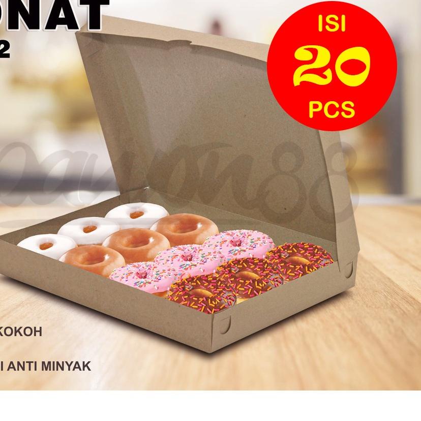 

➺ Kotak Box Dus Donat COKLAT Isi 12 -( 10 Pcs ) ✳