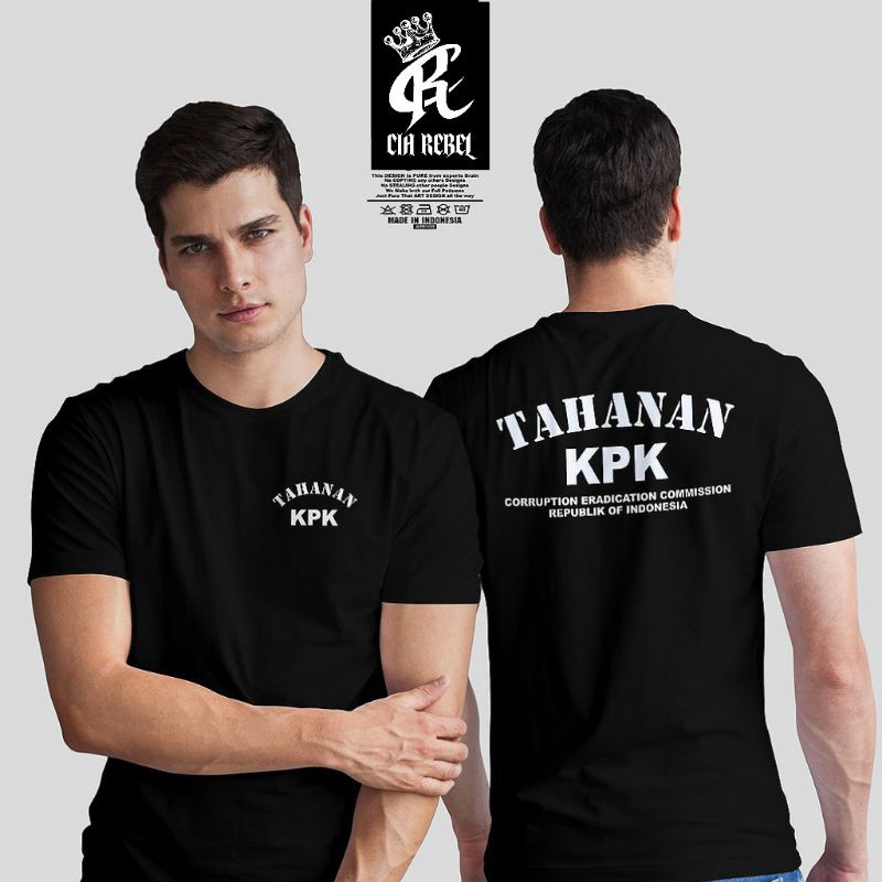 KAOS BAJU KPK KOMISI PEMBERANTASAN KORUPSI/BAJU KAOS DISTRO KPK/KAOS PRIA WANITA TAHANAN KPK MURAH