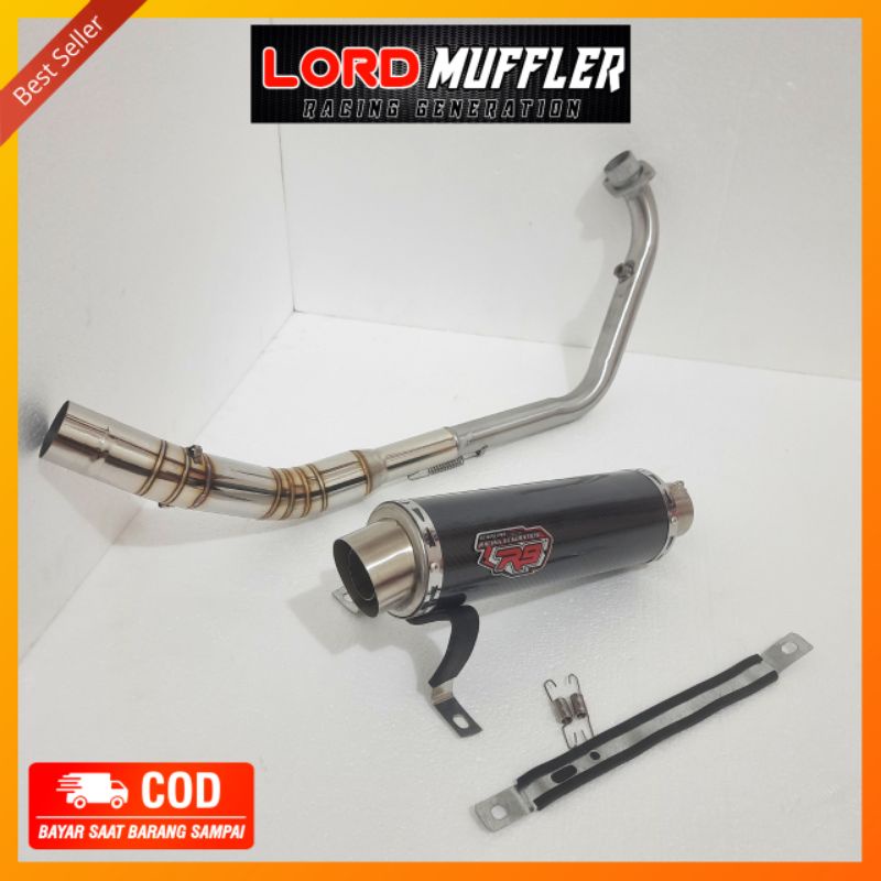 knalpot R9 Mugello black carbon pnp Vixion/CBR 150R/CB150R/ GSX/R15/mx king/supra gtr/sonic/satria f