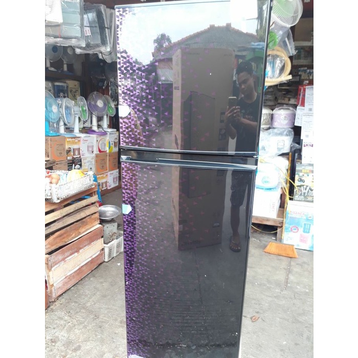 Kulkas 2 Pintu Sharp SJX 236 MG GB/GR Glossy Door SHINE Series No Frost Ice Twist Tanpa Bunga Es