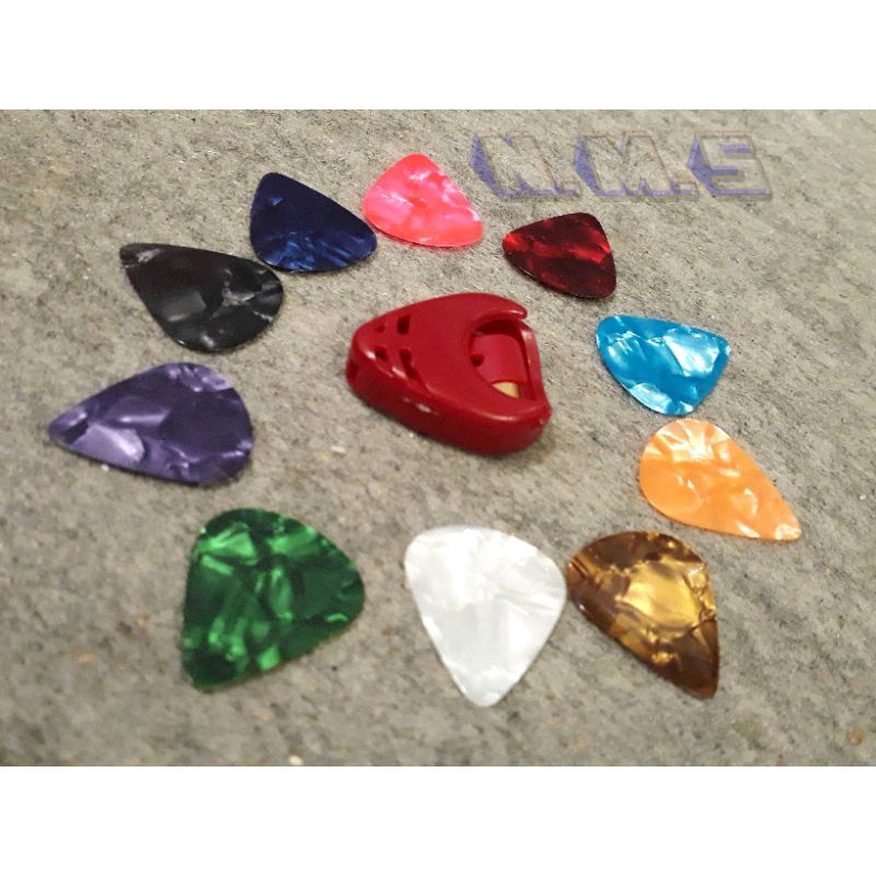 Pick Gitar  kerang tempat pick  tipis lentur 1 paket murah