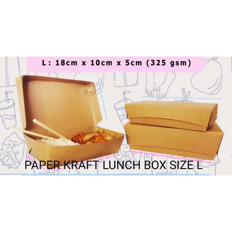 Paper Kraft Lunch Box L satuan