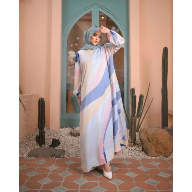 GALVEE Abaya motif Scandinavian Bahan Maxmara Silk FreeSize max LD.120 by Fataya Collection
