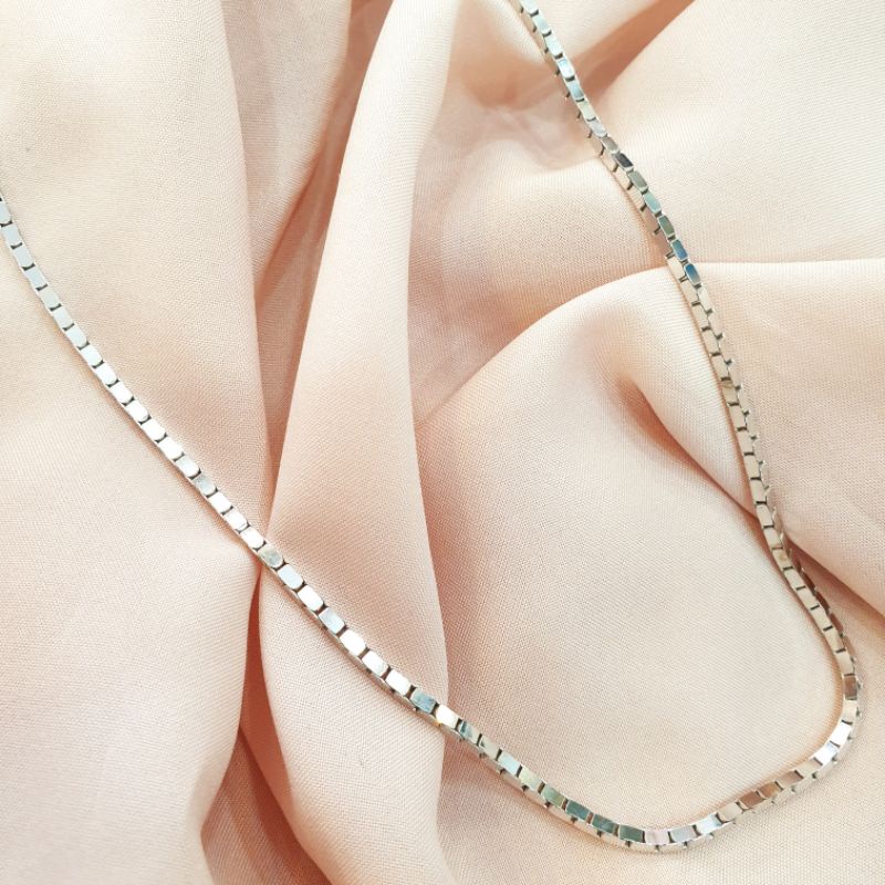 Kalung emas putih melano kaca emas asli kadar 420