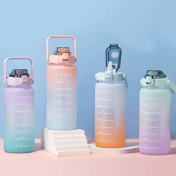 Botol Minum Tritan Quifit Penanda Waktu 2L Handle - Botol Minum 2liter