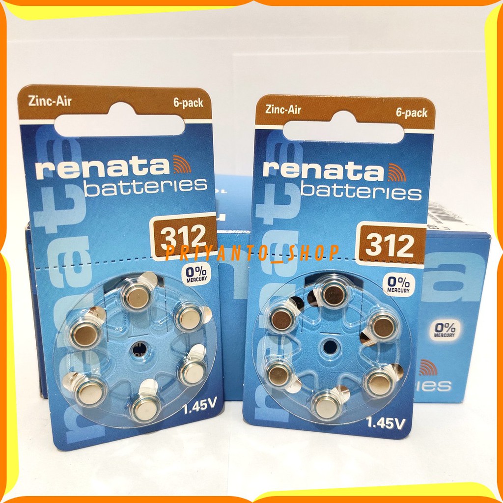 BATERAI RENATA 312 PR41 AG3 LR41 BATTERY ALAT BANTU DENGAR ORIGINAL 1PCS