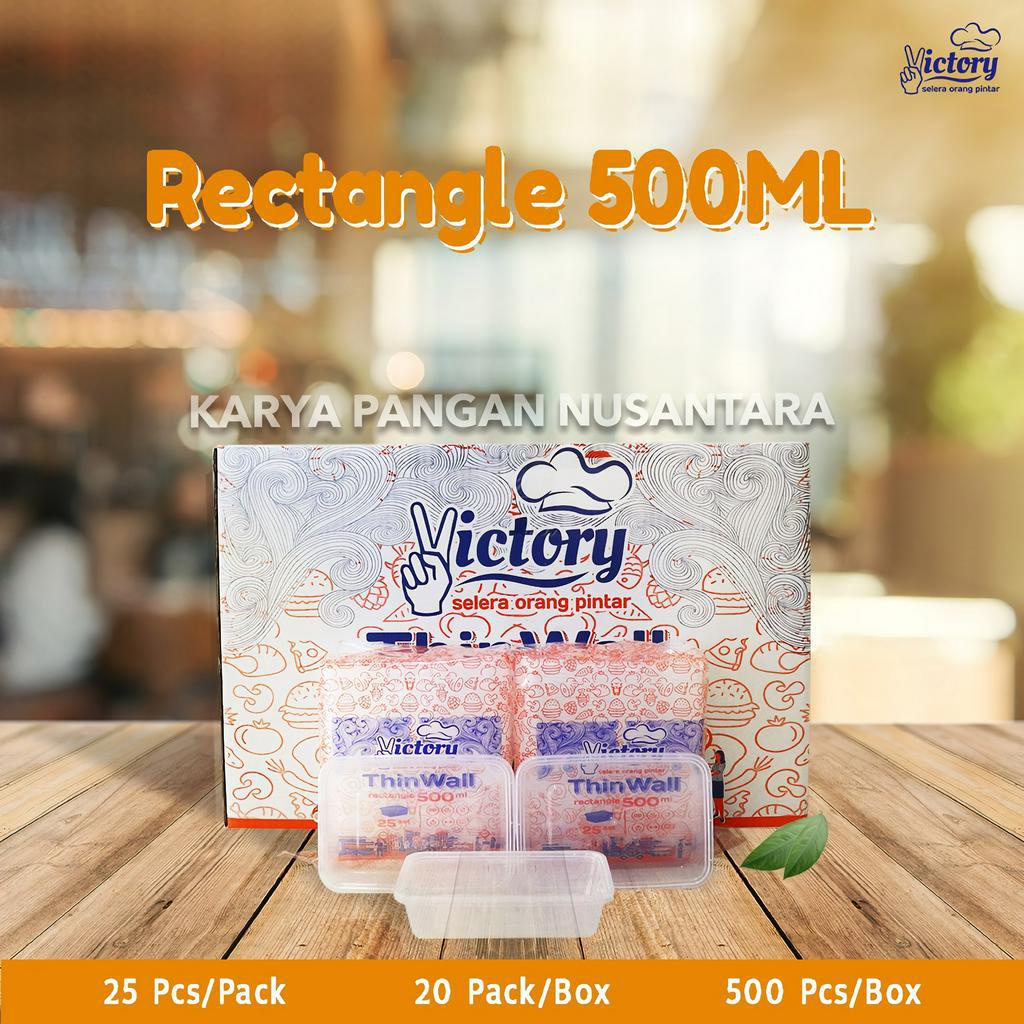 Thinwall victory | 500 ml dan 300 ml | isi 25 pack | Kotak Makan | persegi panjang | Bulat