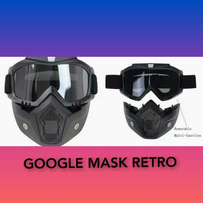 Kacamata Google Mask Untuk Semua Jenis Helm Bogo Retro - Topeng Helm Bogo