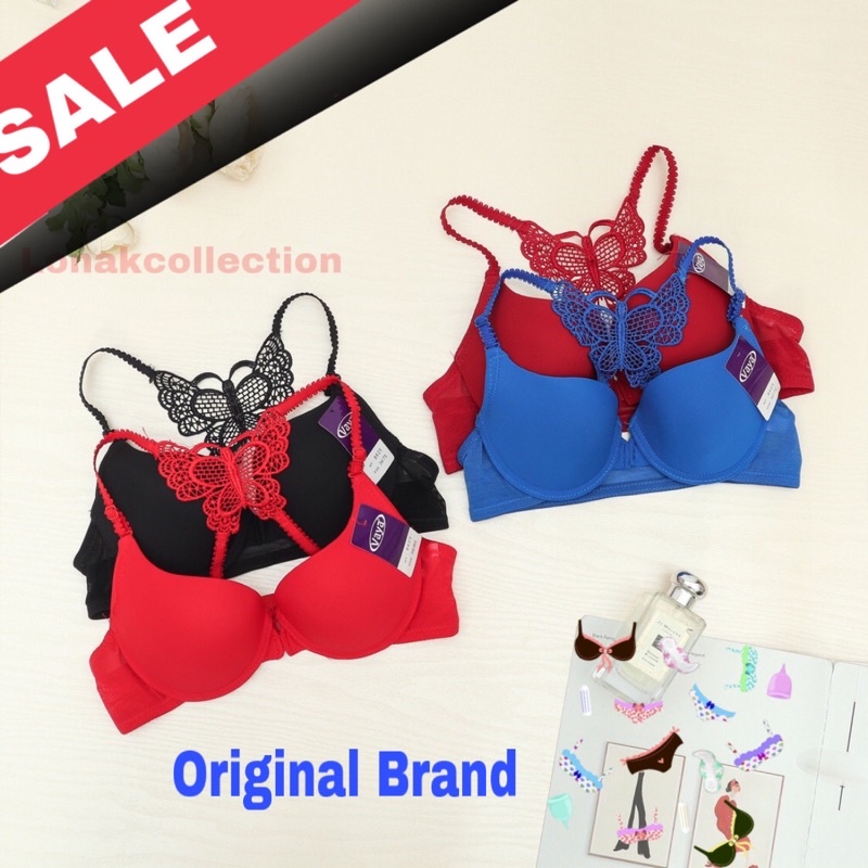 Bh/BRA sexy kawat kancing Buka depan SEXI BRA butterfly bordir wanita