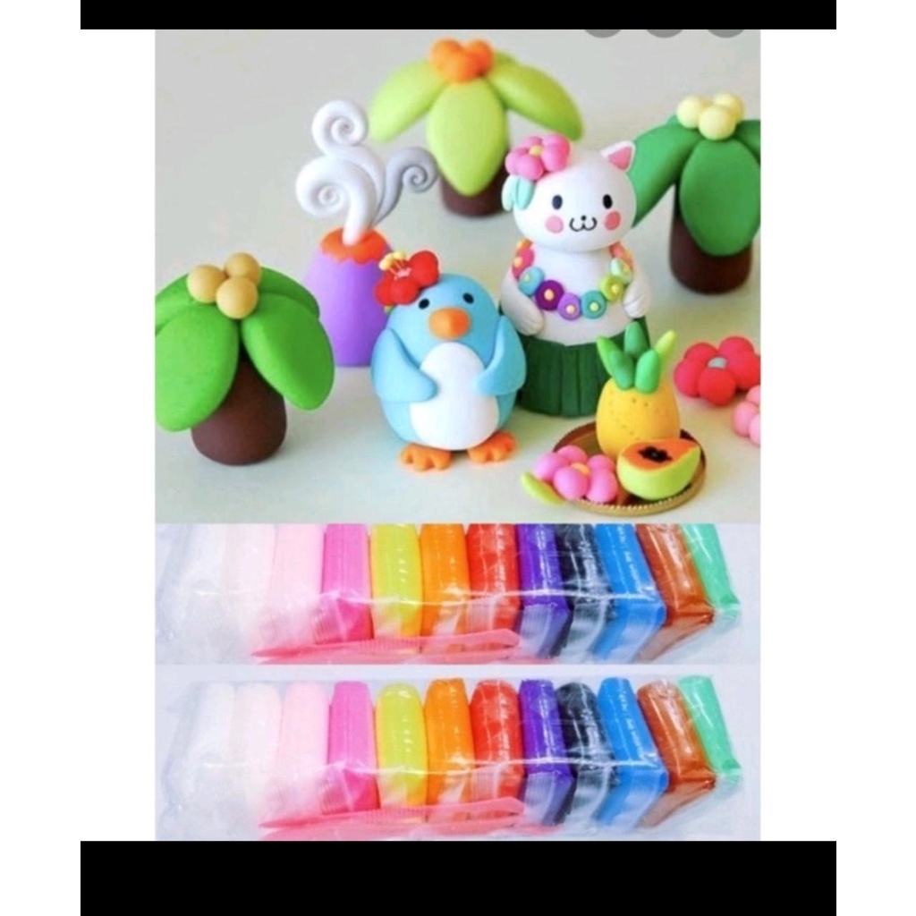 (JY)Clay Polymer Mainan Anak (12 pcs) Edukasi SLIME Clay Dough Colour Play